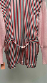 Thom Browne Silk Stripe Hybrid Cardigan