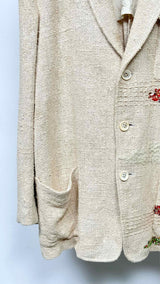 Yohji Yamamoto Pour Homme Raw-silk Tweed Blazer Jacket