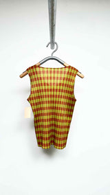 Pleats Please N/S Pleated Check Top