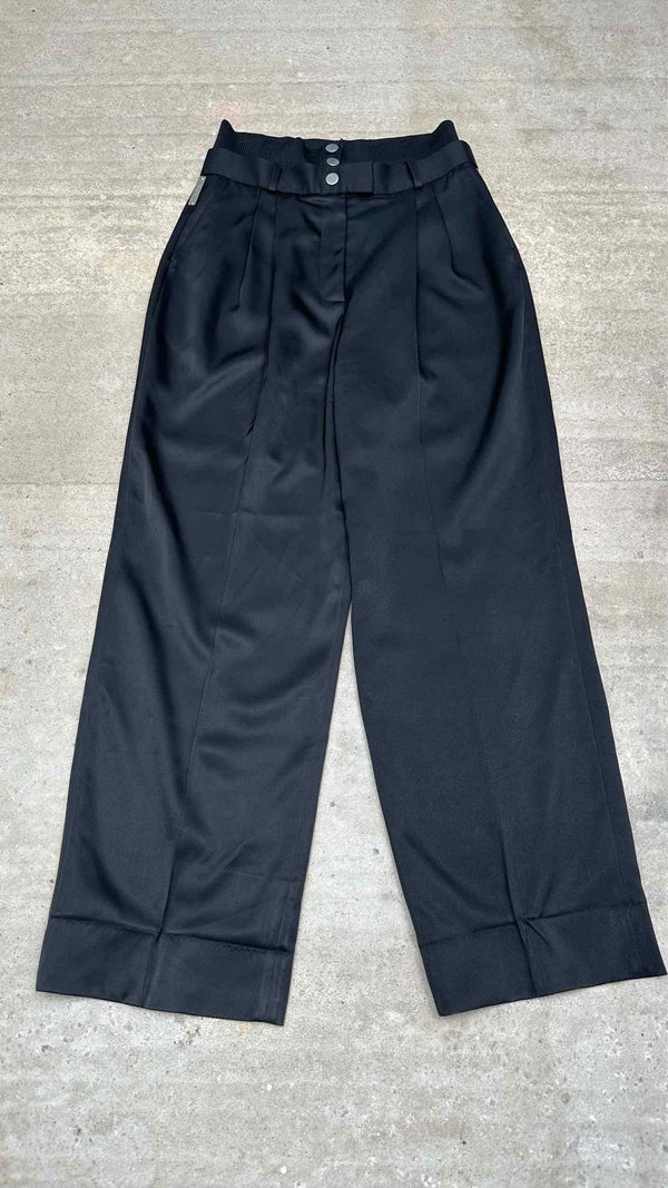 Peter Do Rib High-waisted Satin Wide Pants