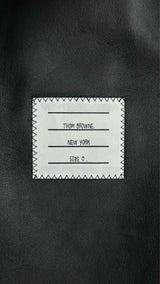 Thom Browne Trimmed Leather Coat