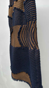 Issey Miyake Wavy-pleated Two-tone Hybrid Skirt