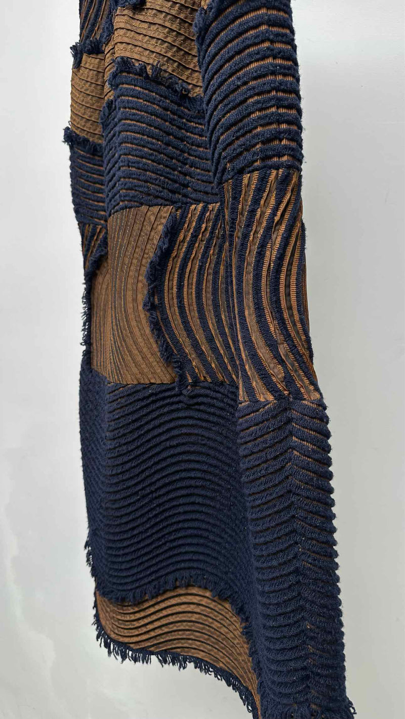 Issey Miyake Wavy-pleated Two-tone Hybrid Skirt