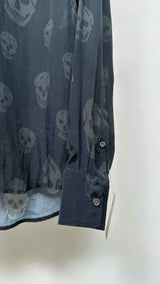 Alexander McQueen Skull Printed Sheer Satin Shirt