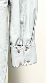Acne Studios Drawstring Stitching Leather Trench Coat