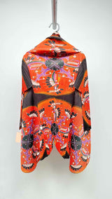 Pleats Please Pleated Printed Long Cardigan