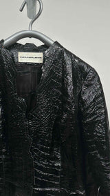 MUGLER Patent-embossed Leather Jacket