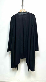 Yohji Yamamoto Leather-hybrid Collarless Light Trench Coat