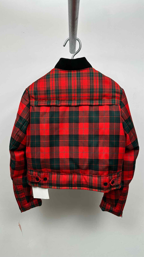 REGULATION Yohji Yamamoto Cropped Plaid Down Jacket