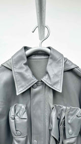 Off-White Leather Bomber Jacket