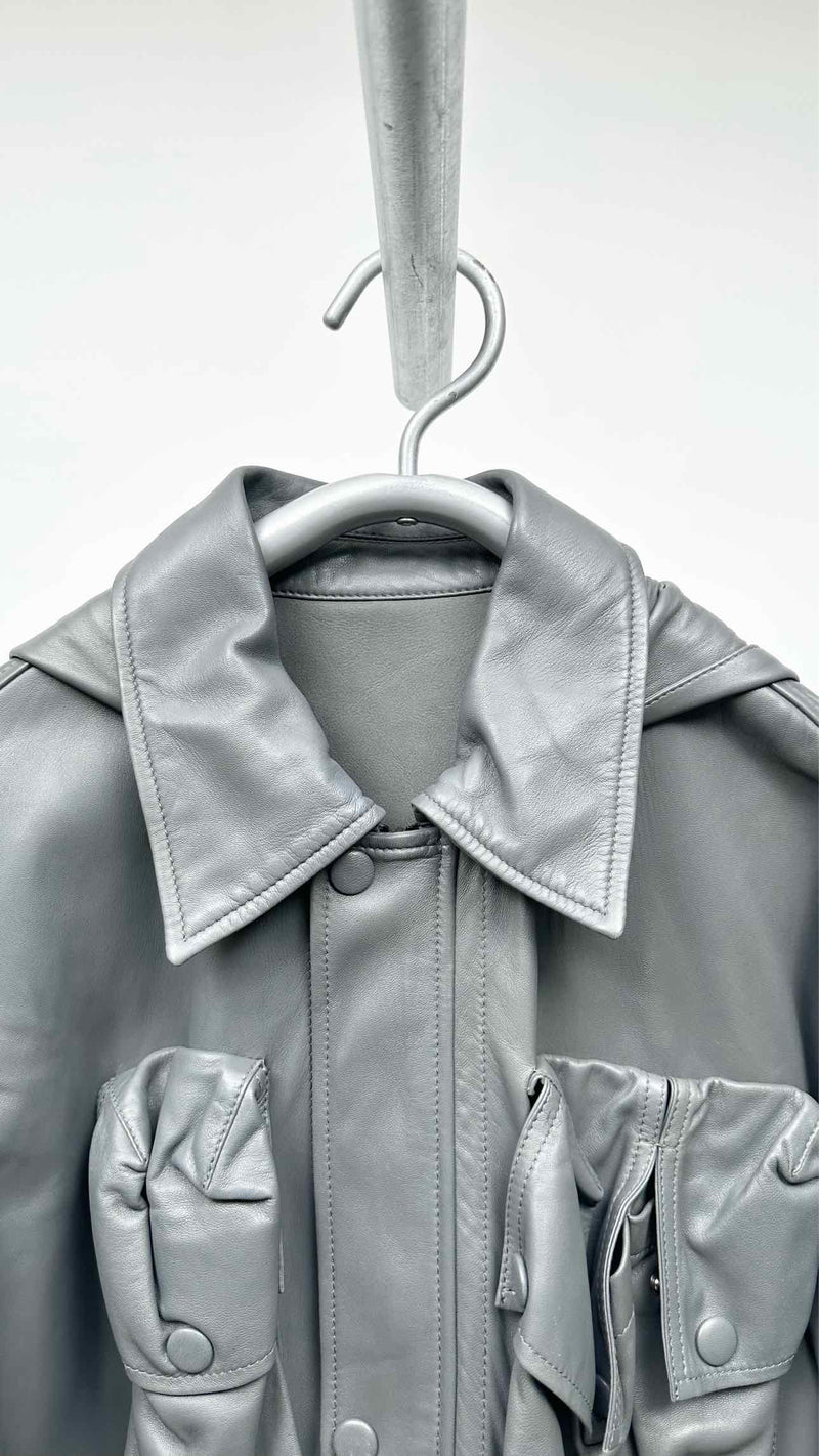 Off-White Leather Bomber Jacket