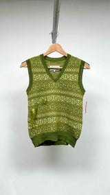 Margiela Distressed Jacquard Knit Vest