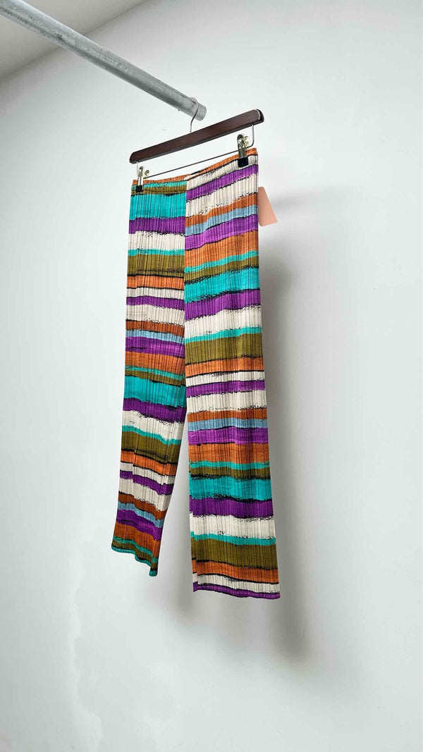 Pleats Please Border Pleated Pants