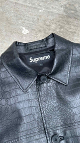 Supreme Croco Embossed Faux-leather Car Coat