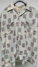 Vintage S/S Geometric-printed Silky Shirt
