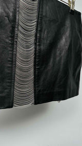 Plein sud Chain-detailed Leather Mini Skirt