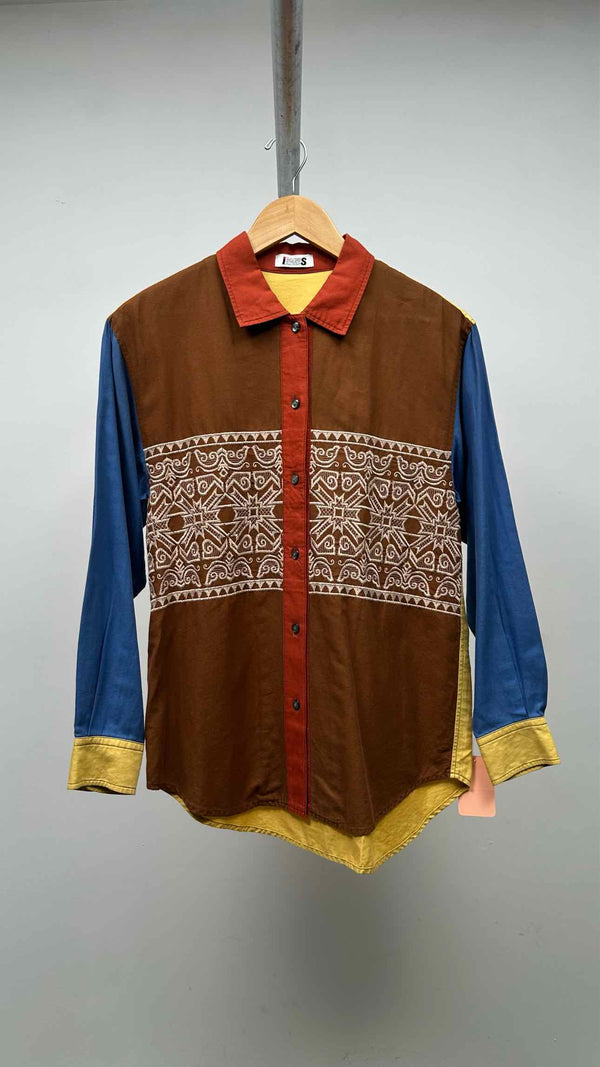 Issey Sport Color-brocking Embroidered Shirt