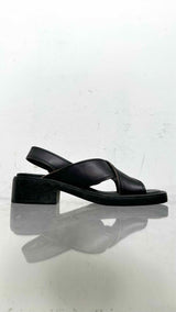 Miu Miu Bleached Leather Buckled Sandals