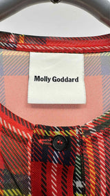 Molly Goddard Collarless Plaid Mesh Shirt