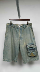 Lanvin Logo-jacquard Denim Cargo Shorts