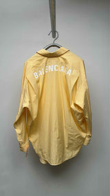 Balenciaga Back Logo Printed Oversized Stripe Shirt