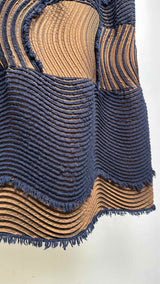 Issey Miyake Wavy-pleated Two-tone Hybrid Skirt