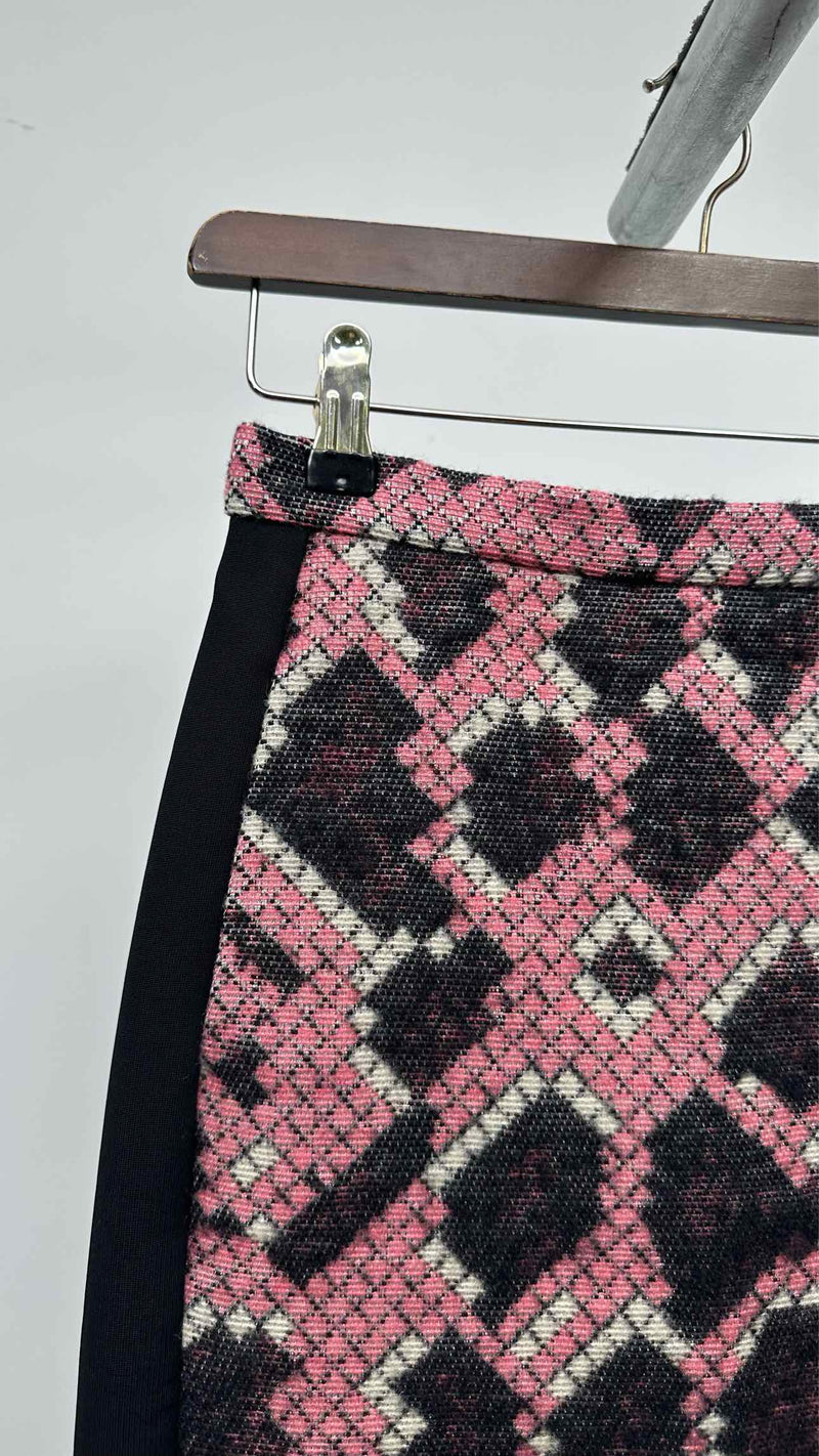 Balenciaga Check Jacquard Hybrid Skirt