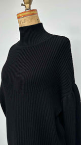 Simone Rocha Oversized High-neck Puff-Rib Sleeve  Sweater