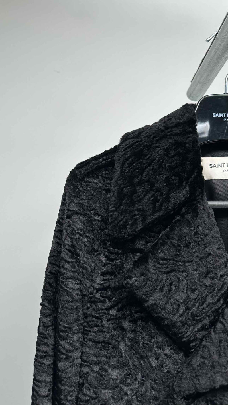 Saint Laurent Faux-fur Double-breast Coat
