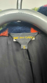 Comme Des Garcons Faux-fur Multi-bow Printed Coat