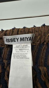 Issey Miyake Wavy-pleated Two-tone Hybrid Skirt