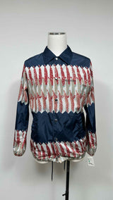 Valentino Feather-Printed Coach Jacket