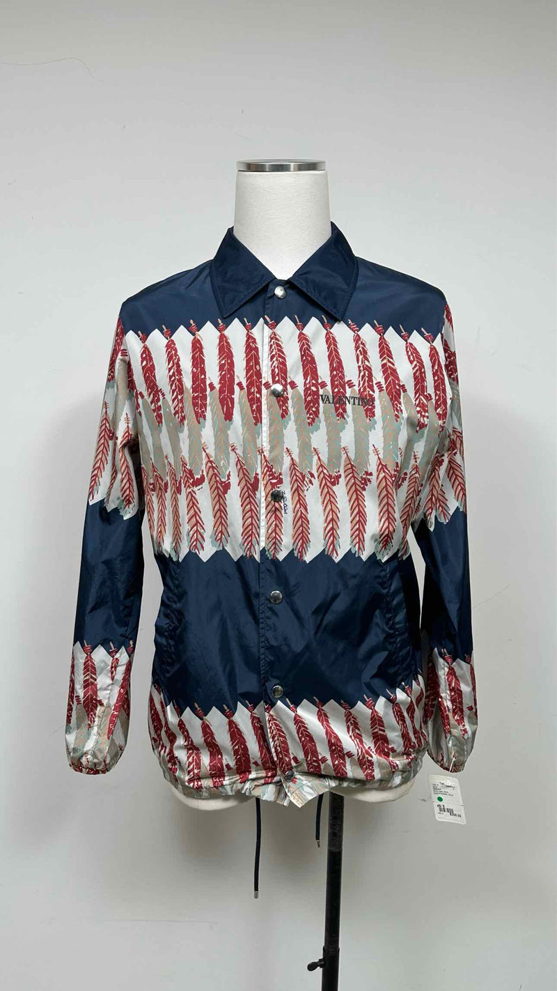 Valentino Feather-Printed Coach Jacket