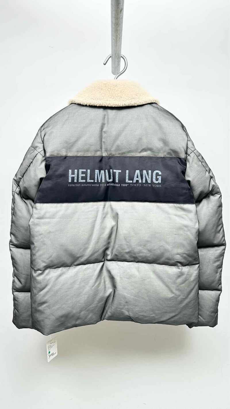Helmut Lang Fur-Collar Mesh-layered Down Jacket
