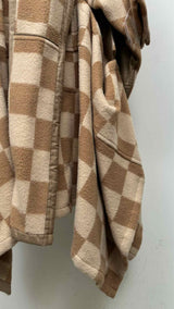 Comme Des Garcons Checker Cut-out Reconstructed Over Coat