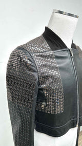 Rick Owens Sequen Detailed Leather Jacket