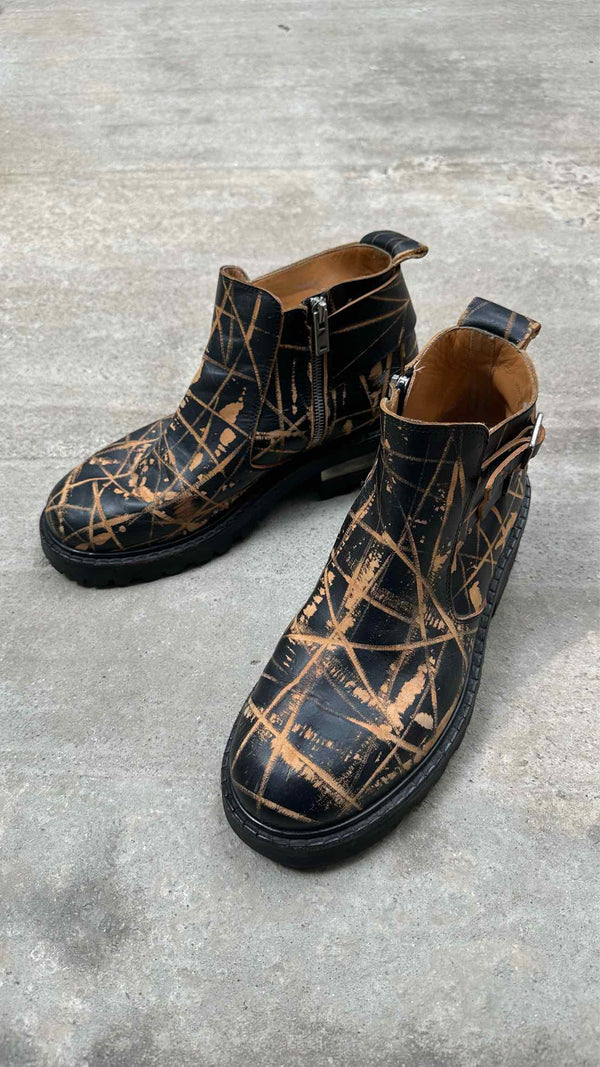 Margiela Scratch-detailed Buckled Ankle Boots