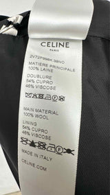 CELINE Collarless Metal-button Wool Blazer Jacket
