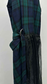 Sawa Takai N/S Pleats Layered Belted Check Belted Dress