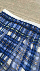 Sacai Pleated Sheer Plaid Wrap Skirt