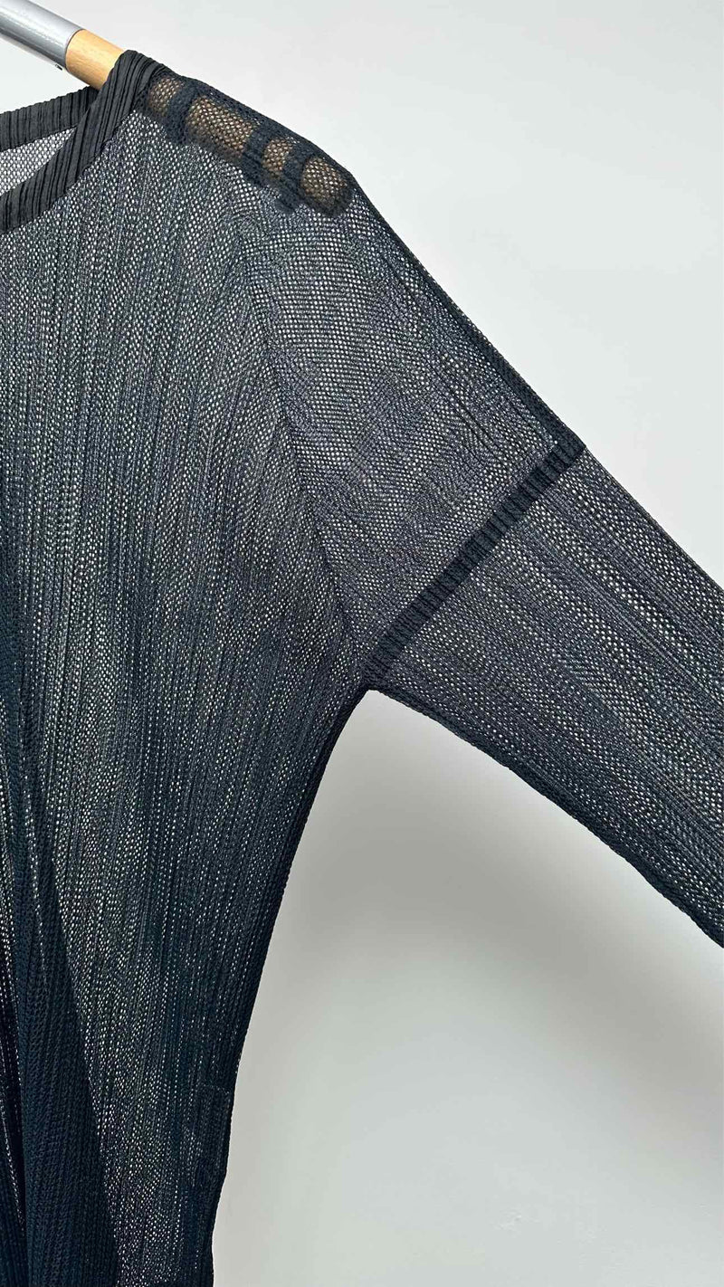 Issey Miyake Men L/S Mesh-pleated Top