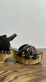 Chanel Chain-detail Ankle-strap Platform Sandals