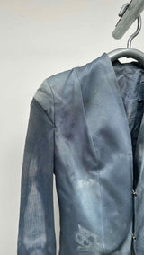 Rick Owens Over-dye Hook-closer Cropped Blazer Jacket