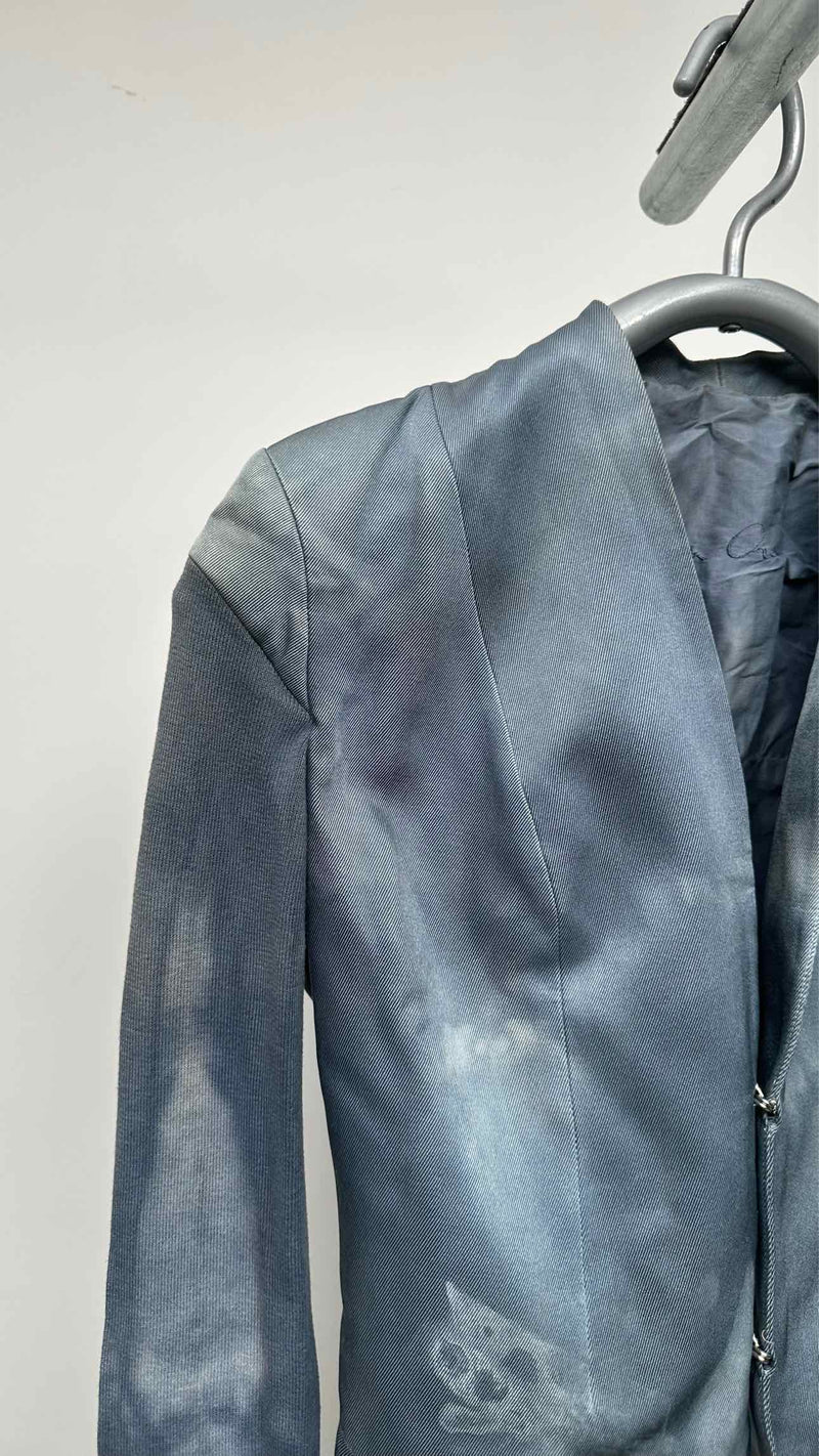 Rick Owens Over-dye Hook-closer Cropped Blazer Jacket