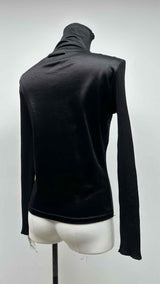 Jean Paul Gaultier High-neck Rib Satin Hybrid Sweater