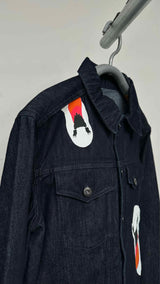 JW Anderson Swan-printed BAck-embroidered Denim Jacket