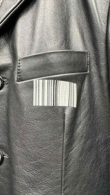 VTMNTS Barcode Long Leather Coat