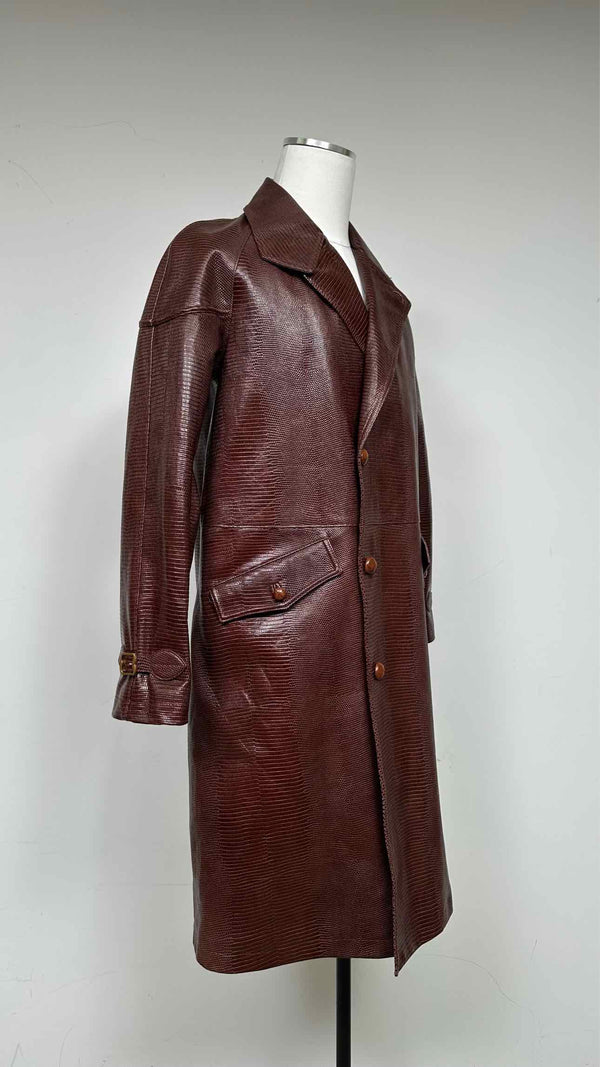 Bally Embossed Leather Coat