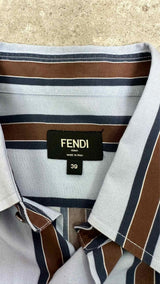 Fendi S/S Logo Stripe Satin Shirt