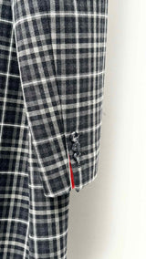 Thom Browne Double-faced Bal collar Gingham Wool Coat
